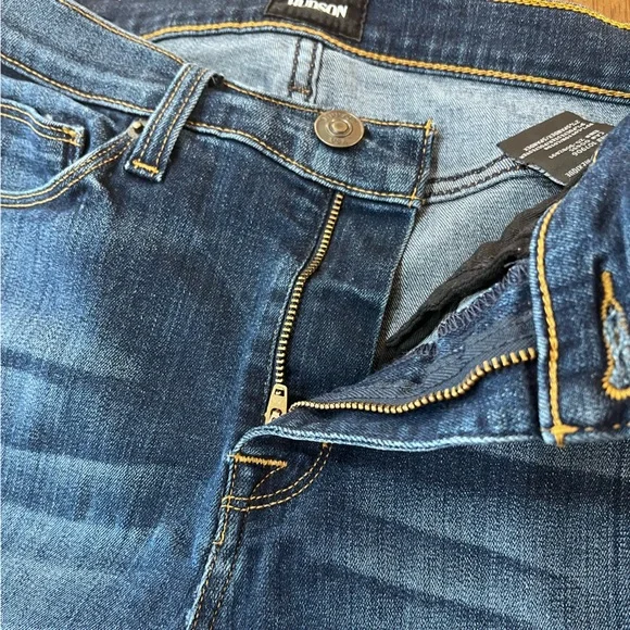 Hudson Mid-rise Natalie Distressed Skinny Jeans Dark Blue Size 27 - Picture 3 of 8